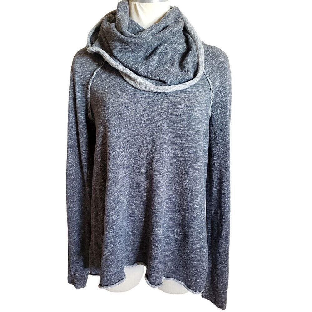 Free People Beach Gray Top Women’s XS/S Cocoon Boho Cowlneck Pullover Sweater